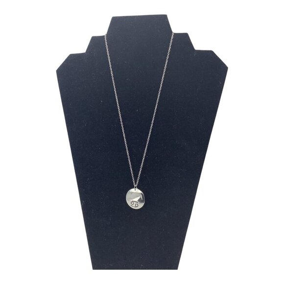 Cancer Zodiac Pendant Necklace With Crystal Charm Silver Tone Chain Adjustable - Picture 8 of 9